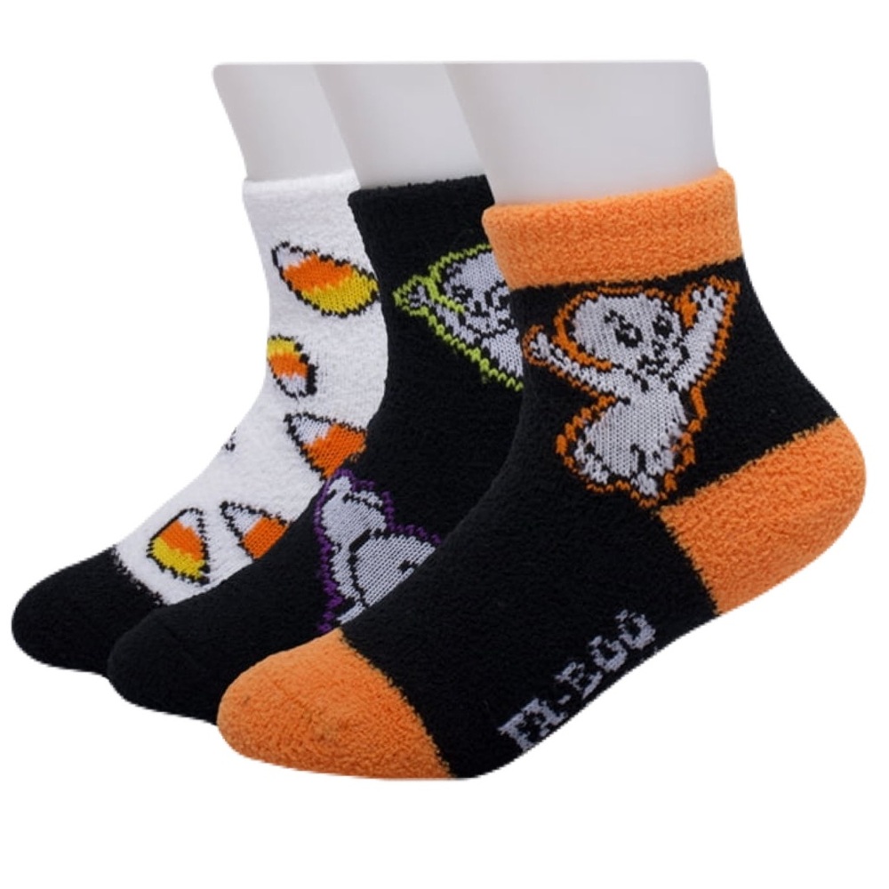 Casper The Friendly Ghost Black and Orange Cozy 3 pack Socks size 2T/3T-NWT